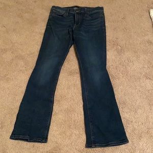 Express Barely Boot dark blue jeans